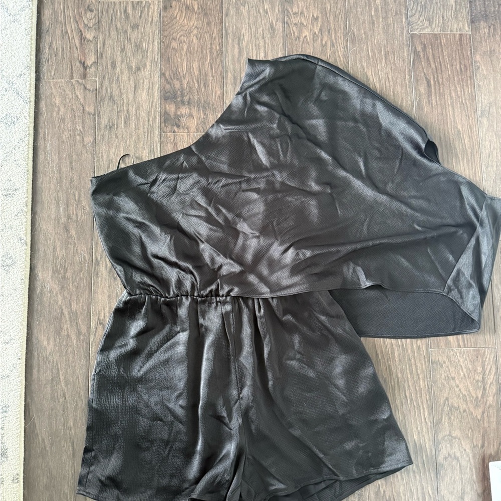 Black One-Shoulder Romper